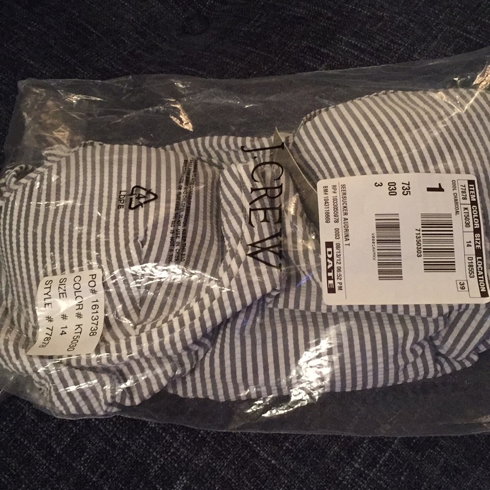 Brand new halter seersucker bathing suit fr. JCrew